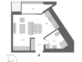 Продается Студия ЖК Беринг, дом 2, 31.7 м², 7950000 рублей