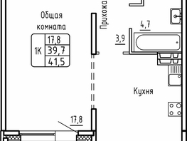 Продается 1-комнатная квартира ЖК Самоцветы, Бирюза дом 1, 41.5 м², 5870000 рублей