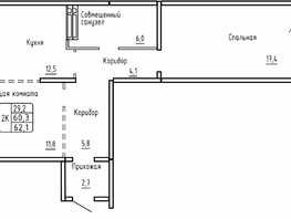 Продается 2-комнатная квартира ЖК Самоцветы, Бирюза дом 2, 62.1  м², 6300000 рублей