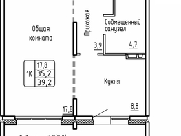 Продается 1-комнатная квартира ЖК Самоцветы, Бирюза дом 2, 39.1 м², 4200000 рублей