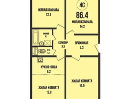 Продается 4-комнатная квартира ЖК Династия, дом 904, 86.4 м², 8800000 рублей