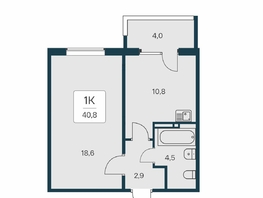 Продается 1-комнатная квартира ЖК Квартал на Игарской, дом 3 пан, 40.8 м², 6060000 рублей