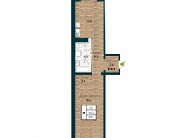 Продается 1-комнатная квартира ЖК Галактика, дом 5 Плутон, 48 м², 7050000 рублей