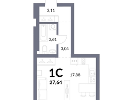 Продается Студия ЖК Горская Лагуна, корпус 2, 27.64 м², 7203000 рублей
