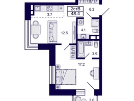 Продается 2-комнатная квартира ЖК Citatum (Цитатум), 48.4  м², 8400000 рублей