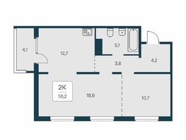 Продается 2-комнатная квартира ЖК Квартал на Игарской, дом 3 пан, 59.2 м², 7000000 рублей
