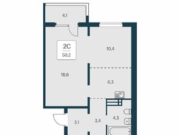 Продается 2-комнатная квартира ЖК Квартал на Игарской, дом 3 пан, 50.2 м², 6500000 рублей