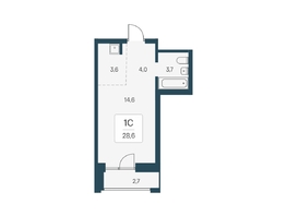 Продается Студия ЖК Расцветай на Кропоткина, дом 1, 28.6 м², 5950000 рублей