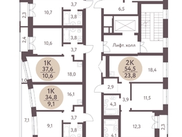 Продается 2-комнатная квартира ЖК Зеленый город, дом 1, 54.5 м², 7002100 рублей