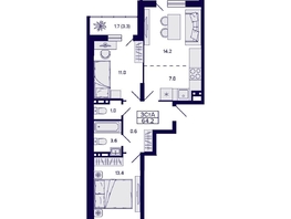 Продается 3-комнатная квартира ЖК Gorizont (Горизонт), 64.2 м², 8800000 рублей