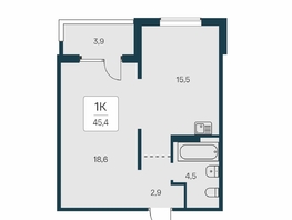 Продается 1-комнатная квартира ЖК Квартал на Игарской, дом 3 пан, 45.4  м², 5600000 рублей