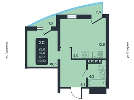 Продается 2-комнатная квартира ЖК Никольский парк, дом 5, 40.83 м², 8100000 рублей