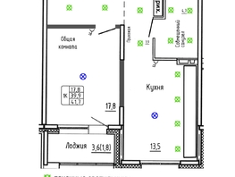 Продается 1-комнатная квартира ЖК Самоцветы, Бирюза дом 2, 41.7 м², 6490000 рублей