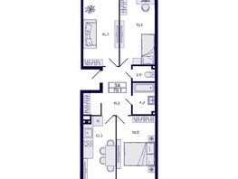 Продается 3-комнатная квартира ЖК Gorizont (Горизонт), 78.1 м², 9100000 рублей