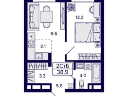 Продается 2-комнатная квартира ЖК Citatum (Цитатум), 38.9 м², 6550000 рублей