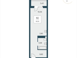 Продается Студия АК Тайм Парк, 36.8 м², 5800000 рублей