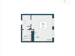 Продается Студия АК Тайм Парк, 34.77  м², 6150000 рублей