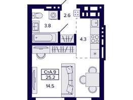 Продается Студия ЖК Сподвижники, 25.2 м², 4350000 рублей