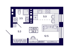 Продается Студия ЖК Сподвижники, 26.3 м², 4450000 рублей