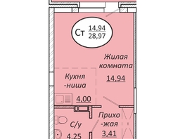 Продается Студия ЖК Пролетарский, 28.97 м², 4316530 рублей