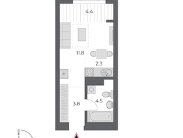 Продается Студия ЖК ОСКАР, дом 2, 26.8 м², 6550000 рублей