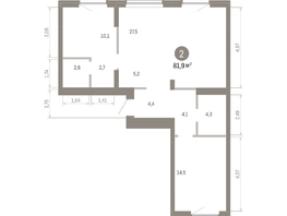 Продается 2-комнатная квартира ЖК Лебедевский квартал, д 1, 81.9  м&sup2;, 13440000 рублей