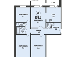 Продается 4-комнатная квартира ЖК Династия, дом 905, 103.5 м², 10000000 рублей