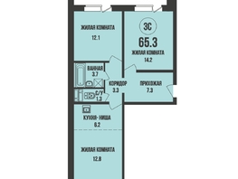 Продается 3-комнатная квартира ЖК Династия, дом 905, 65.3 м², 6650000 рублей