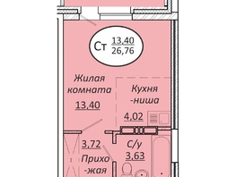 Продается Студия ЖК Пролетарский, 26.76 м², 4040760 рублей