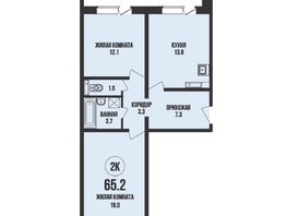 Продается 2-комнатная квартира ЖК Династия, дом 908, 65.2 м², 6700000 рублей