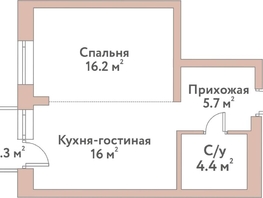 Продается 2-комнатная квартира ЖК Флора и Фауна, 18а, 42.3  м&sup2;, 15450000 рублей