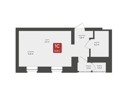 Продается Студия ЖК Промышленная 7, 25.9 м², 5066570 рублей