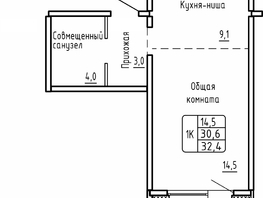 Продается 1-комнатная квартира ЖК Самоцветы, Бирюза дом 2, 32.4 м², 4850000 рублей