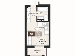 Продается Студия ЖК Паскаль, секция 1, 23.3  м², 4660000 рублей