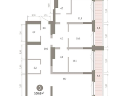 Продается 3-комнатная квартира ЖК Европейский берег, дом 45, 108.6  м&sup2;, 16240000 рублей