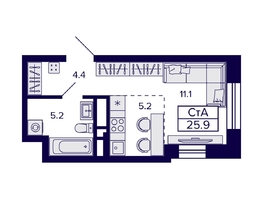 Продается Студия ЖК Citatum (Цитатум), 25.9  м², 5650000 рублей