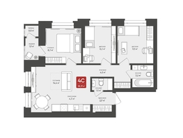 Продается 4-комнатная квартира ЖК Промышленная 7, 58.19 м², 10869544 рублей