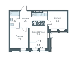 Продается 3-комнатная квартира ЖК Кварталы Немировича, 1 очередь, 53 м², 9870000 рублей