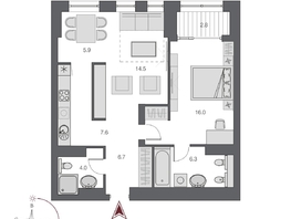 Продается 2-комнатная квартира ЖК Дом Нобель, 62.4 м², 14350000 рублей