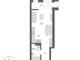 Продается Студия ЖК ОСКАР, дом 2, 32.5 м², 6350000 рублей