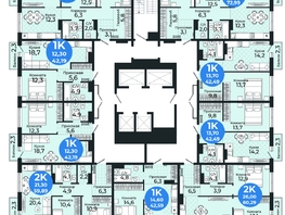 Продается 1-комнатная квартира ЖК Семейный квартал, дом 3, 42.59  м², 5012600 рублей