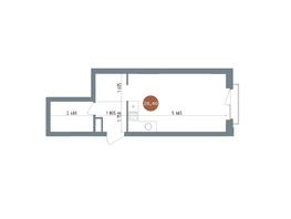 Продается Студия ЖК 19/56 Кварталы Телецентра, сек 5, 28.4 м², 5540000 рублей