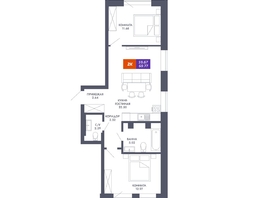 Продается 2-комнатная квартира ЖК Звезда, дом 2, 59.67 м², 10561590 рублей