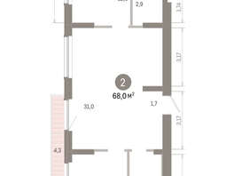 Продается 2-комнатная квартира ЖК Лебедевский квартал, дом 1, 68  м², 10950000 рублей