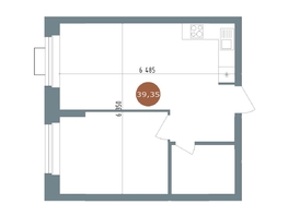 Продается 2-комнатная квартира ЖК 19/56 Кварталы Телецентра, сек 3, 39.35  м², 7110000 рублей