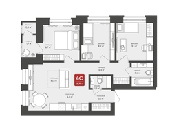 Продается 4-комнатная квартира ЖК Промышленная 7, 58.79  м², 9347000 рублей