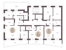 Продается 3-комнатная квартира ЖК Зеленый город, дом 1, 110.6  м², 13098000 рублей