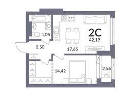 Продается 2-комнатная квартира ЖК Горская Лагуна, корпус 2, 42.38  м², 10003000 рублей