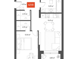 Продается 1-комнатная квартира ЖК ЩА, 46.07  м², 9150000 рублей