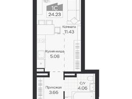 Продается Студия ЖК Базилик, дом 3, 24.23  м&sup2;, 4386000 рублей